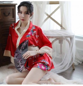 Women nightclub cosplay dress up lingerie deep v anime drama role playing japanese kimono cute playful cosplay yukata robe